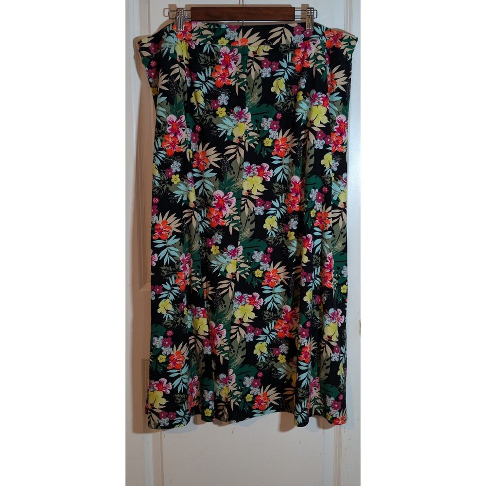 Terra & Sky Tropical Floral Maxi Skirt Women’s Plus 2X 20W 22W